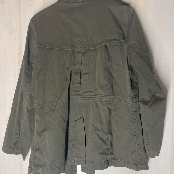 Coldwater Creek classic olive green‎ open front utility jacket, size 16 - Picture 7 of 11